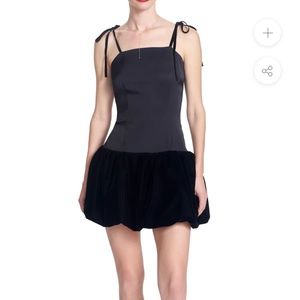 COREY LYNN CALTER lita mini velvet bubble dress in black XS